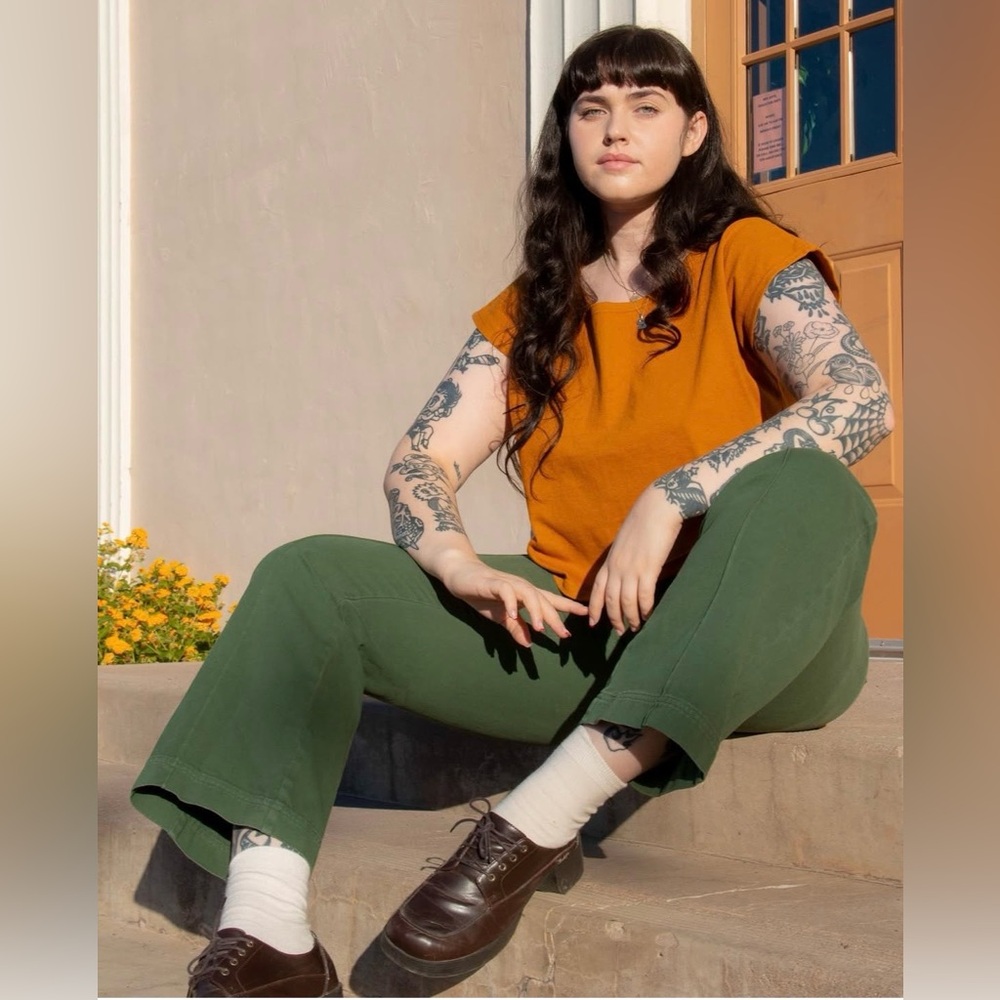 Big Bud Press Orange Cropped Tunic Top - Handmade in Los Angeles